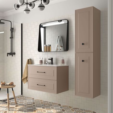 Waschtischunterschrank Renoir 800 Macchiato mit 2 Schubladen wandhängend (1/4)