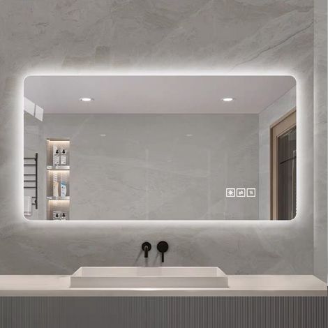 Miroir de salle de bain LED 60 x 120 cm anti-buée, dimmable, 3 couleurs HAVRYA (1/5)