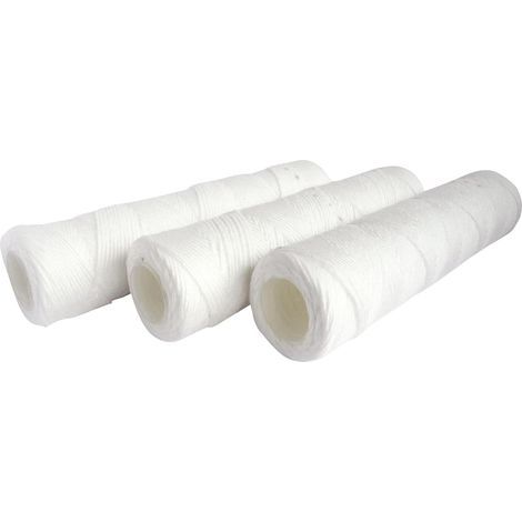 Paquete de 3 cartuchos de filtro de sedimentos de 20 micras enrollados - Tamaño estándar de 10", para filtrar impurezas del agua del refrigerador - Duración: 6 meses (1/4)