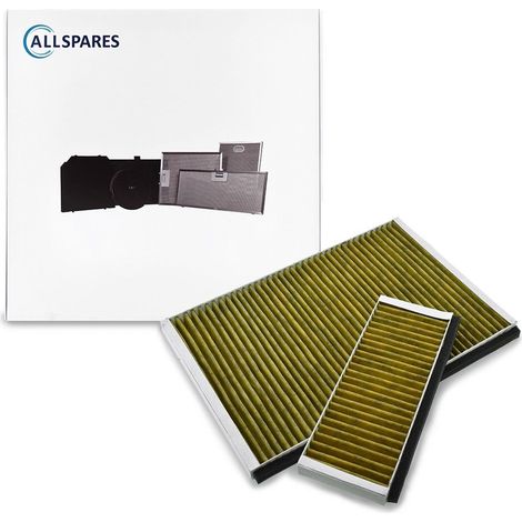Filtro de carbón AllSpares CleanAir Plus (2 uds.) para campanas extractoras compatibles con Bosch Siemens Neff Viva 11041790 / Bosch DWZ0AK0A0 / Siemens LZ10AKA00 / Neff Z51AIA0X0 (364 x 240 mm y 90 x