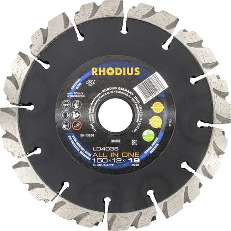 RHODIUS LD403S ALL IN ONE, 1 Stück, 150 x 12,0 x 19,0 mm, Diamantfräse (1/5)