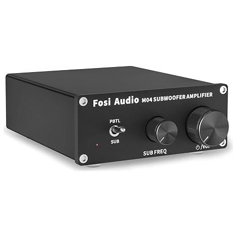 Fosi Audio M04 Digital Mono Channel Subwoofer Amplifier for Home Theater Class D Built-in Power Amplifier for Passive Speakers Rated Subwoofer 100W MAX