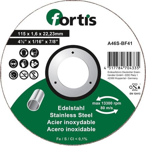 Acciaio Taglio Disco 115 Mm X 16 Mm Curvo Fortis