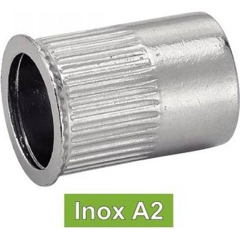 50 Ecrous Crantes à Sertir à Tête Affleurante M10 mm - Inox A2 - D-Work
