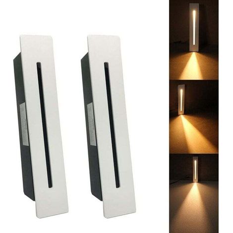 LED Encastré Escalier Lumière Étape Lumière 3W 220 V Intérieur Coin Applique Murale Étape Décoration Lampe Couloir Escalier Lampe Avec CREE Puce, 2 pièces, Blanc Chaud, Blanc Applique solaire (1/4)