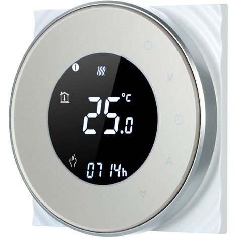 Thermostat programmable pour chaudière à gaz, contrôleur de température à contact sec, écran tactile LCD rétroéclairé, commande vocale, compatible avec Echo/Google Home/IFTTT (1/5)