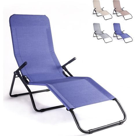 Sdraio Basculante Made in Italy color tortora sdraio relax oscillante per casa e giardino struttura in acciaio rinforzato (1/5)