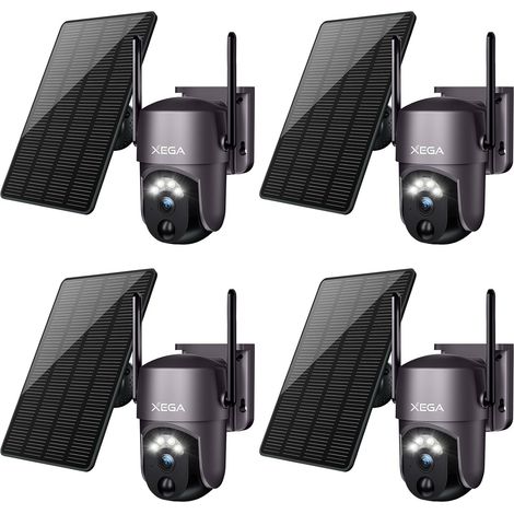 4PCS 2K PTZ Wireless Outdoor Solar Security Camera  CCTV Camera Surveillance Camera Wi-FI Night Vision Color PIR Human Detection Two-way Audio (1/5)