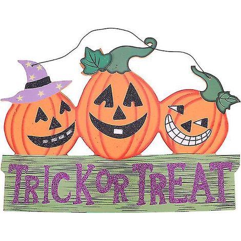 1 panneau suspendu en bois pour décorations d'Halloween (1/3)