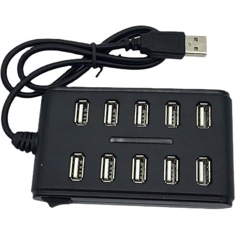 Hub USB 2.0 a 10 porte ad alta velocità, adattatore splitter multiplo, cavo di prolunga per interfaccia PCB di laptop e dispositivi. (1/2)