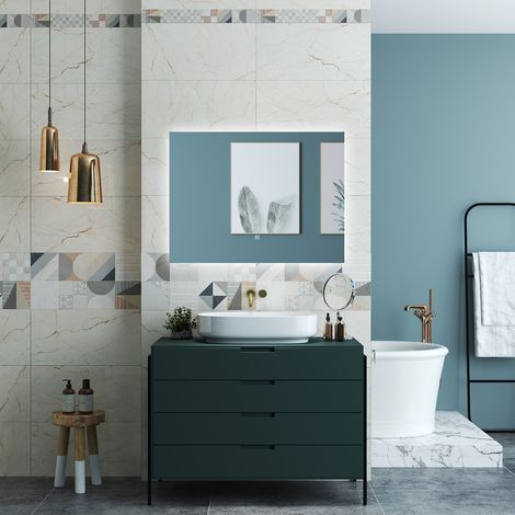 OCEAN Specchio da bagno 100 x 60 cm, antiappannamento, dimmerabile, interruttore touch, Funzione Memoria (1/5)