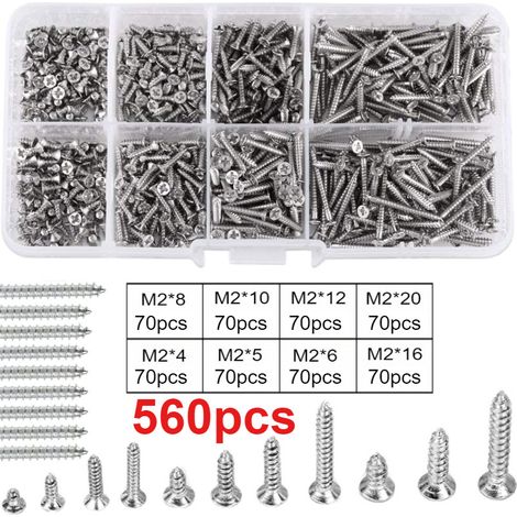 Kit de 560 vis M2 - Vis pour la réparation du bois à domicile (1/3)