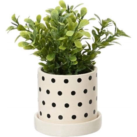 Planta verde en maceta, artificial, decorativa, 16x8 cm