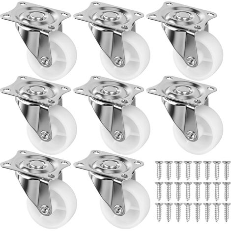 8 Pièces Roulette pour Meubles Rotation à 360°, 40 mm Roulette Charge Lourde avec Vis Petit Silencieux roulettes Pivotantes pour Meubles, Caisses, Appareils, équipements, Armoires, Chariots (1/5)