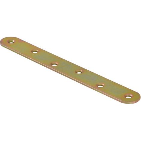 Plaque De Montage - Acier Galvanisé - 120x20x2 Mm - Pour Connexions Bois-Bois Et Bois-Béton - 1 Pièce