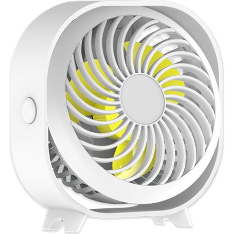 1 Ventilateur de bureau, rechargeable, silencieux, 3 vitesses, batterie 2000 mAh, pour maison et dortoir (1/5)