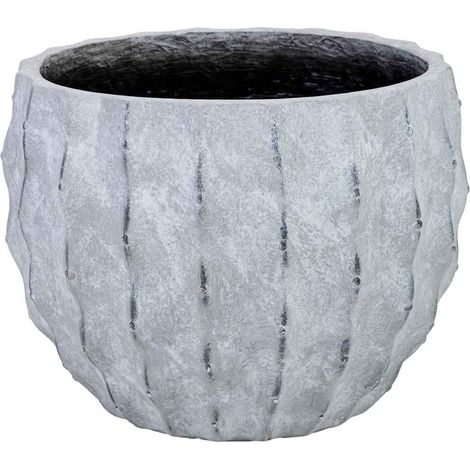 Macetero de fibra de vidrio blanco 30x30x23cm