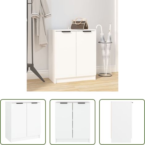 vidaXL Schuhschrank Holzwerkstoff - Schuhschrank Weiß 59x35x70 cm Holzwerkstoff (1/5)