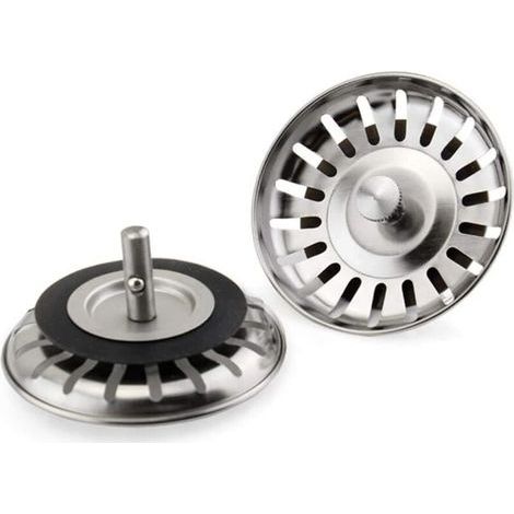 Bouchon de filtre d'évier de cuisine en acier inoxydable couvercle de vidange de 78 mm Bouchon de filtre à ordures de cuisine amélioré 1 bouchon de filtre en acier pour salle de bain,AAFGVC