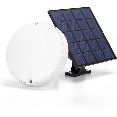 Applique Led da parete slim 4W rotondo Bianco con pannello solare e sensore crepuscolare IP65 temperatura colore regolabile con telecomando Aigostar (1/5)