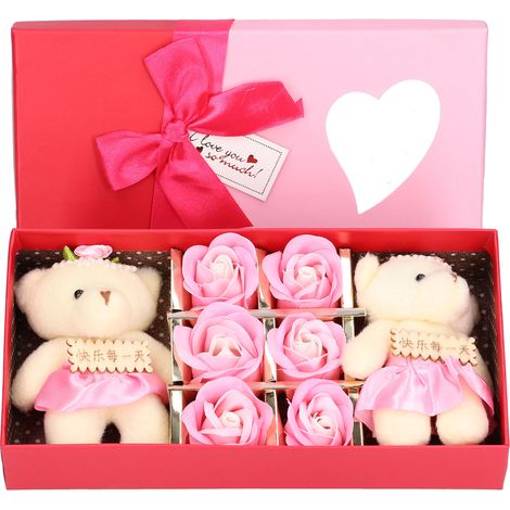 cadeau mignon en forme d ours en savon artificiel avec fleur (1/5)