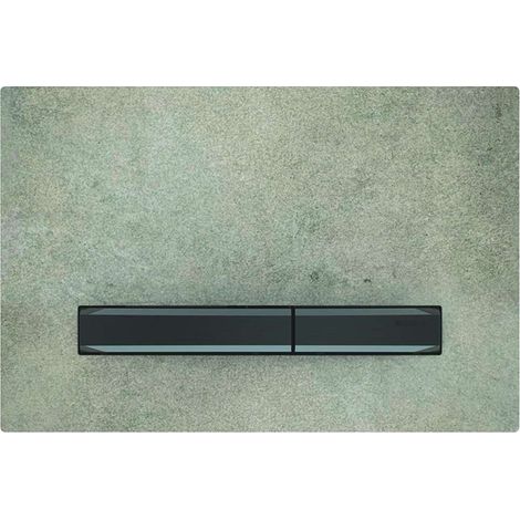 Placca Geberit Sigma50 Square Effetto Cemento / Nero Cromato Doppio Tasto 115.671.JV.2 Nero Cromo (1/3)