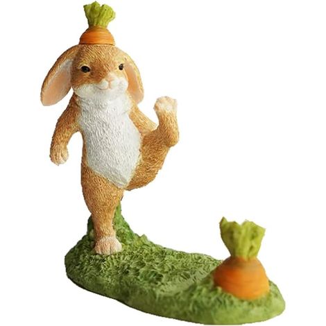 JSSEVN - Miniatur-Hasenfiguren für den Feengarten - MP-Hasenständer (1/4)