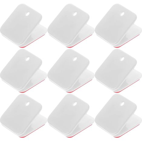 Lot de 12 supports muraux autocollants en plastique blanc