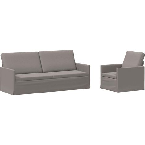 Sofa Set 2 pcs Taupe Fabric vidaXL (1/5)