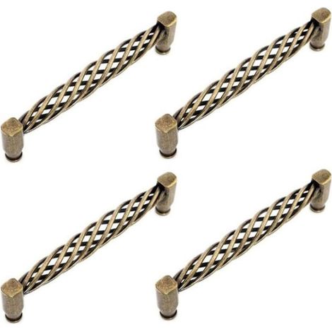Online Store - 4X Poignées de Porte Cuisine Creux Vintage avec Vis Boutons pour Meubles Armoires Commodes - Bronze/128mm (1/5)