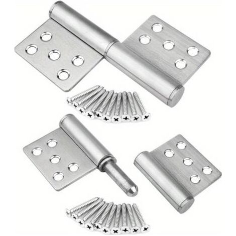 2pcs Charnière de Porte Robuste en Acier Inoxydable 304 Capacité 35 kg, Résistante à la Corrosion, Pour Portes en Bois, Garage et Maison (1/5)