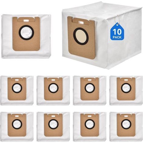 10 sacs à poussière pour aspirateurs robots Dreame D10 Plus/Dreame D10s Plus, kit d'accessoires pour sacs d'aspirateur. (1/4)