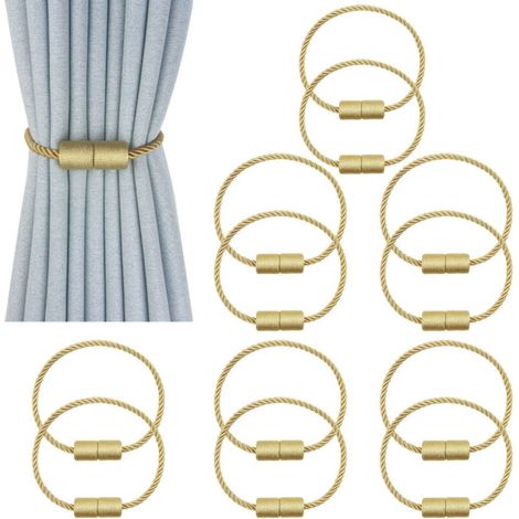 6 paires of embrasses de rideaux magnétiques gold (1/4)