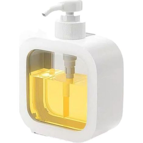 2pcs Distributeur Savon, Flacon Pompe Vide 300ml, Distributeur Liquide Vaisselle Distributeur Shampoing et Gel Douche Salle de Bain, Cuisine Distributeur Produit Vaisselle (1/5)