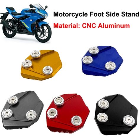 (Or) Compatible avec les motos SUZUKI GSX-R125, GSX-R150, GSXS125, GSXS150, GSXR et GSXS 125 et 150 : béquille latérale, extension et support maxpower (1/4)