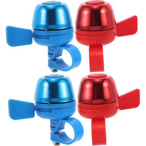 Ensemble de 4 sonnettes de vélo en aluminium, puissantes et faciles à monter, convenant comme accessoire de guidon pour scooters, VTT et vélos à roulettes. (1/5)