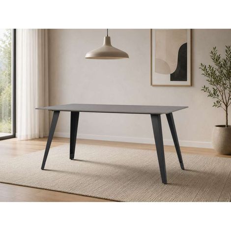 Bizzotto Tavolo Arjeta 140x80 cm Effetto Marmo Grigio Moderno Elegante
