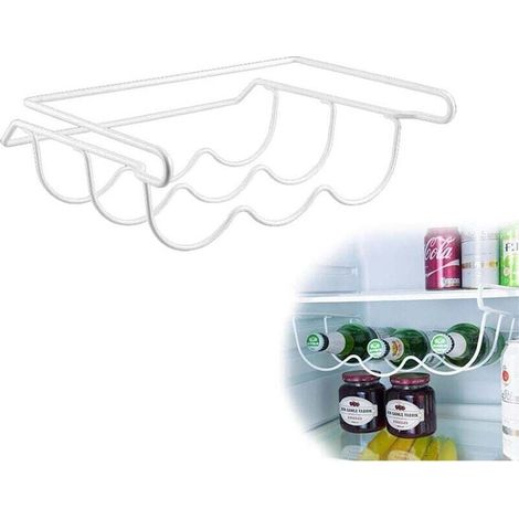 Universeller Flaschenhalter für den Kühlschrank (3 Flaschen), geeignet für große Kühlschränke. Wird unter einem Kühlschrankfach befestigt. (1/4)