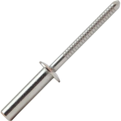 Rivets aveugles étanches à tête plate, mandrin rainuré, ISO 16585, 4 x 10 mm, A2, 50 pièces (1/4)