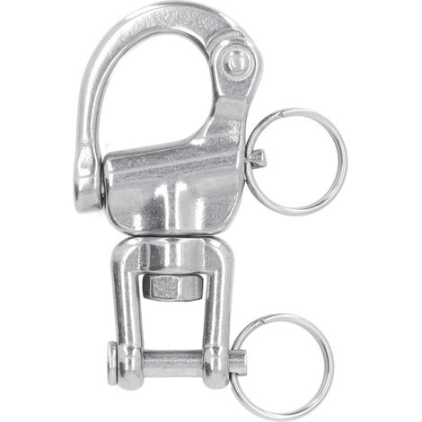 Mousqueton pivotant à ouverture rapide pour bateau à voile, en acier inoxydable 316.