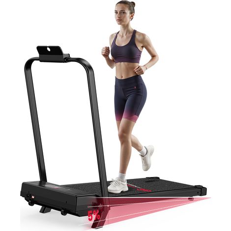 Rattantree - Cinta de correr plegable 3 en 1 - 1-10 km/h - pantalla LED - 2,5 HP - inclinación manual de hasta el 5 % - carga máxima de 120 kg - amortiguación - dimensiones 116 x 57 x 14 cm - Negro