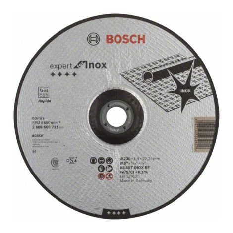 Bosch – Disque à lamelles 230mm – Alésage 22.23mm – Épaisseur 1.9mm – Grain AS 46 T INOX pour métaux – Coupe nette sans éclat (1/6)