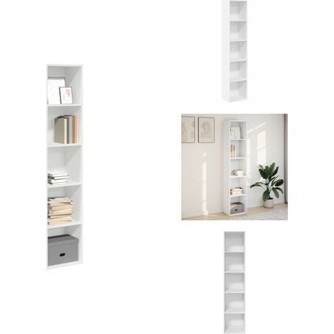 Bibliothèque blanc 40x30x189 cm bois d'ingénierie - Bibliothèque - Bibliothèques - Étagère - Armoire De Rangement (1/5)
