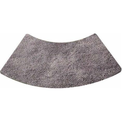 [JAMAIS UTILISÉ]Tapis de douche rond festonné, tapis de douche quart de rond en microfibre, lavable en machine, antidérapant, gris, 45x100cm (1/4)