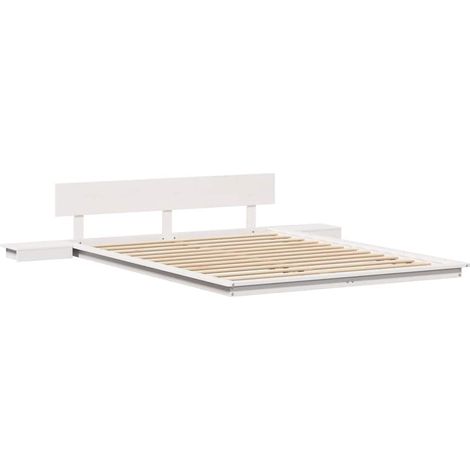 Lit double,Lit adulte,Cadre de lit Blanc 150 x 200 cm bois CFW6207013 (1/5)