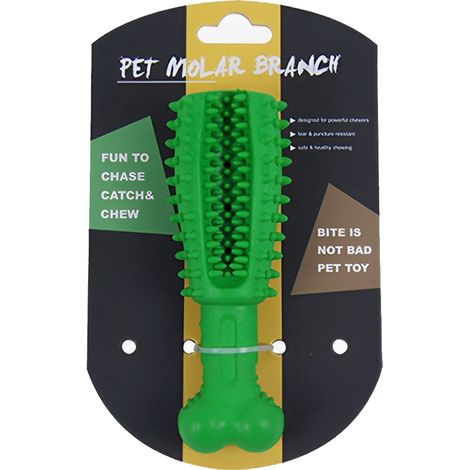 1 jouet dentaire pour chien, brosse à dents intégrée, caoutchouc vert, nettoyage mécanique des dents et fraîcheur de l'haleine (1/5)