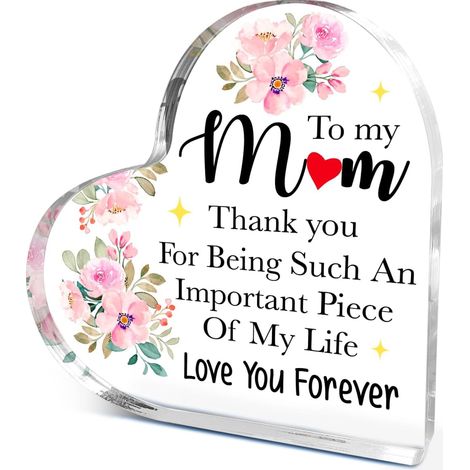 Plaque cœur en acrylique décoratif, objet bureau à poser, idée cadeau souvenir（10 cm) (1/4)