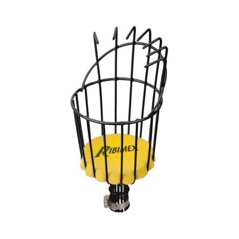 Ribiland – Cueille-fruits métallique – Structure en fil d’acier laqué – Fond en mousse pour préserver les fruits – Dimensions H. 33,5 cm, Ø 14 cm (1/2)