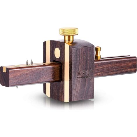 Travail du bois Marquage Ebony Square Gauge 6,4 pouces Outil de mesure de marqueur de rasoir de marque coulissante avec type de vis en laiton Contrôleur de tête réglable Accessoires de menuiserie