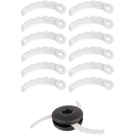 Lot de 12 lames plastiques pour débroussailleuse Makita – Longueur 10.1 cm – Largeur 4.03 cm – Compatible avec modèles DUR189RF, DUR191LZX3 - 198383-1